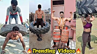 Tik-Tok VMate Desi Powerful Bodybuilder Desi Workout💪💪💪🔥🔥  Motivatonal  Indian Army HR8D VMate