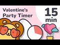 15 Minute Valentine's Party Timer for Kids (Visual Countdown)