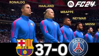 WHAT HAPPEN IF MESSI, RONALDO, MBAPPE, NEYMAR, HAALAND PLAY TOGETHER ON BARCELONA VS PSG