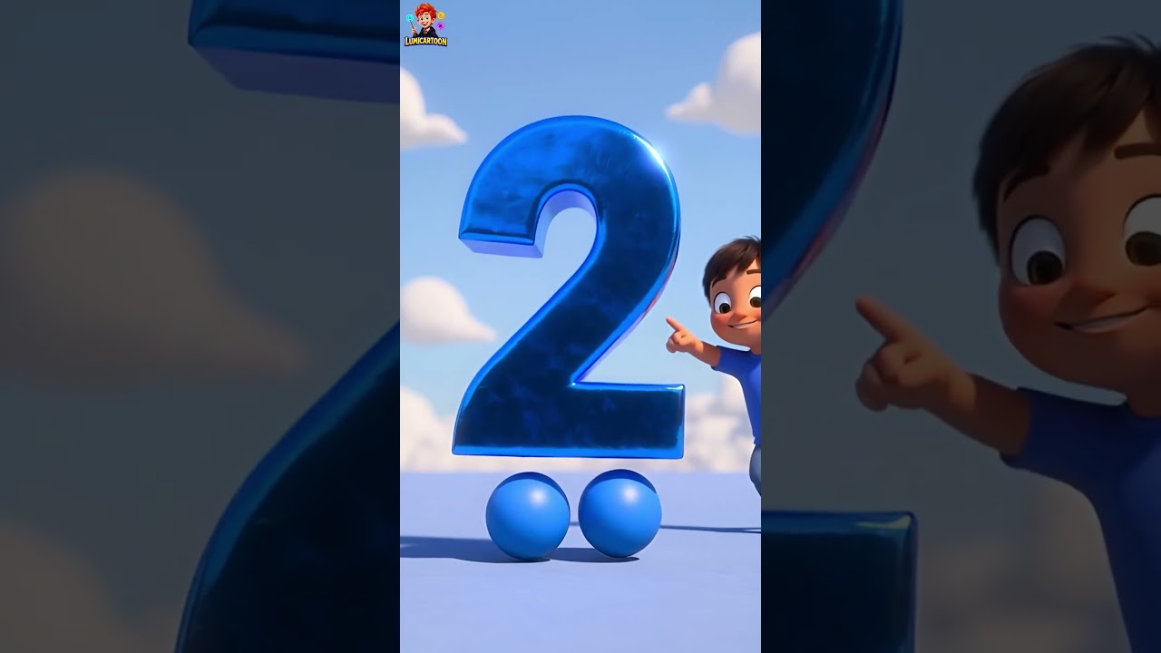Учим цифру 2 и синий цвет 🔵 | Детская обучающая песенка 