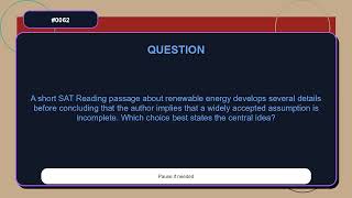 SAT Reading Mock Test Questions Set 0062 | Central Idea and Inference Practice
