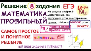 8 задание ЕГЭ по математике профиль.На рисунке изображён многогранник, все двугранные углы