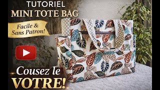 Sac mini shopper express- tutoriel facile et sans Patron by Nathalie couture easy
