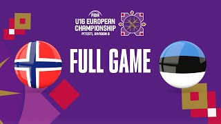 Norway v Estonia | Full Basketball Game | FIBA U16 European Championship 2023