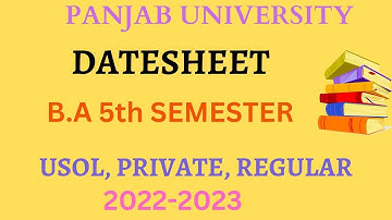 Panjab university BA 5th Semester datesheet 2022 #hcpadda