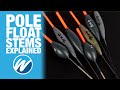 Pole Float Stems Explained | Carbon, Wire or Glass?