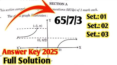 Cbse Class 12th Maths Paper 2025 Answer Key | Q.P. Code.: 65/7/3 | Full Solution & Analysis