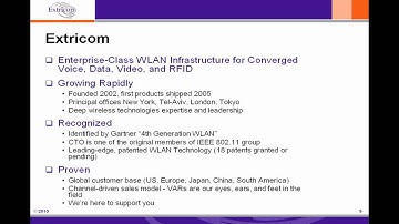 Extricom Indoor WLAN (Part 1 of 8) - Streakwave Webinar