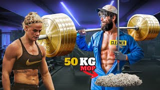 : BODYBUILDERS LaughedUntil His 50KG Mop Broke the Internet! 