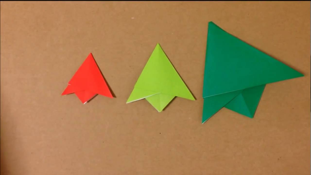 クリスマスツリーの折り紙の折り方 簡単に立体も平面もできる