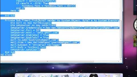 Make and email sending keylogger in vb 2008