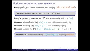 Lee Kennard - Torus actions and positive curvature