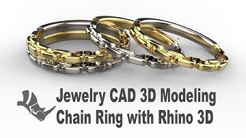 Rhino 3D Jewelry CAD Design Tutorial 3D Modeling- Thin Chain Design #403
