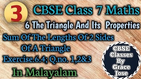 Ex.6.4,Q.no.1,2,3/Cbse Class7/Maths/The Triangle & Its Properties In Malayalam