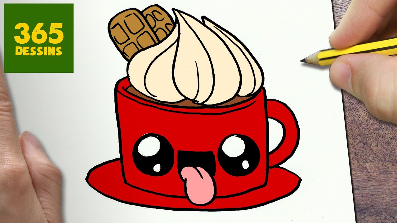 COMMENT DESSINER CHOCOLAT CHAUD KAWAII ÉTAPE PAR ÉTAPE ...