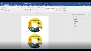 How to design a DVD label in Microsoft Word 2016