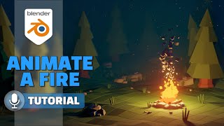 Animate a Lowpoly Camp Fire in Blender! Full tutorial from start to finish!