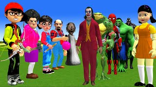 Scary Teacher 3D vs Squid Game Challenge with TEAM Bad Guy Joker, Venom, Spiderman 5 Times Challenge by Scary Teacher Rainbow 43,972 views 11 days ago 33 minutes