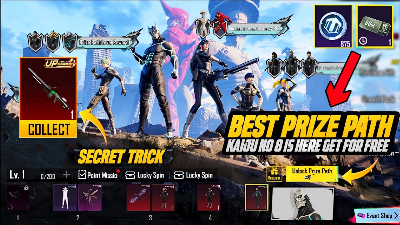 Free Upgraded MG3 Skin Secret Trick | Prize Path Kaiju No 8 Almost Free 3 Mythic Set 200 Lucky Coins