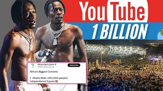 watch hw shatta is setting record on youtube iTunes&Audiomack afta the historic 673k shattafest