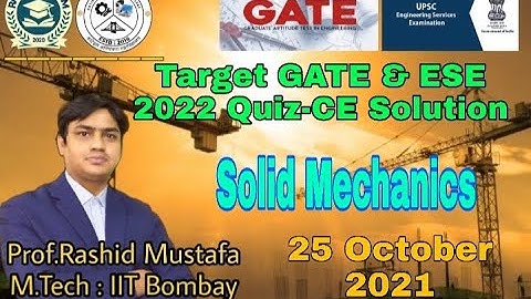 Target GATE & ESE 2022 Quiz-CE Solution | Solid Mechanics | 25 October 2021