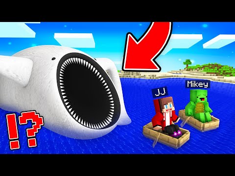 JJ and Mikey Escape from GIANT SEA EATER in Minecraft - Maizen