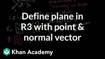 Defining a plane in R3 with a point and normal vector | Linear Algebra | Khan Academy