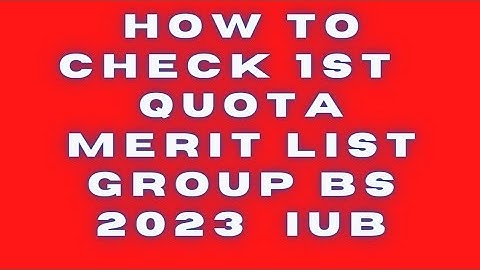 1st merit list of Quota merit lists BS spring 2023 IUB || The Islamia University Bahawalpur