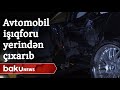 Avtomobil işıqforu yerindən çıxarıb - Baku TV