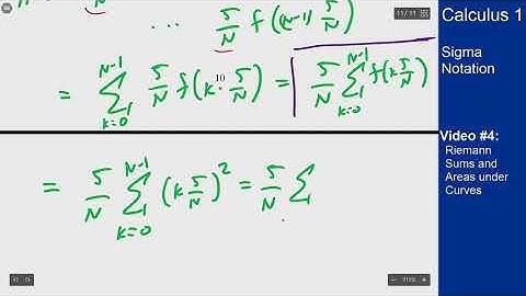 Sigma Notation - Video 4 - Riemann Sums and Areas Under Curves