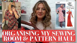 Sewing Room spring clean, organising my fabric stash and pattern haul!