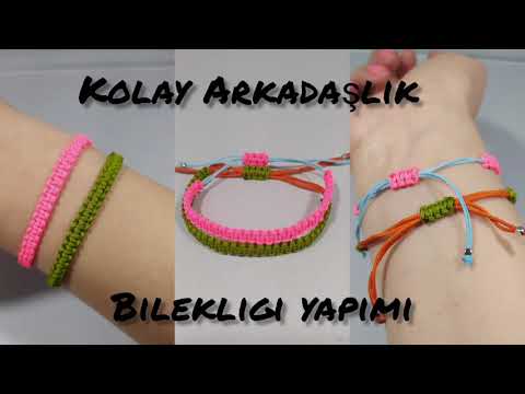 Kolay arkadaşlık bilekliği yapımı / Makrome bileklik yapımı #makromebileklik #bileklikyapımı