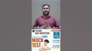 TNUSRB | SUB INSPECTOR | FREE MOCK TEST | Suresh IAS Academy