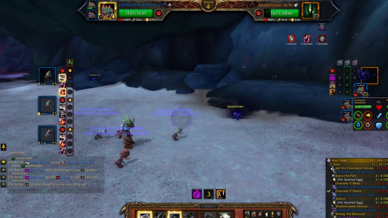 WoW pet battle Shadeflicker vs  Beast