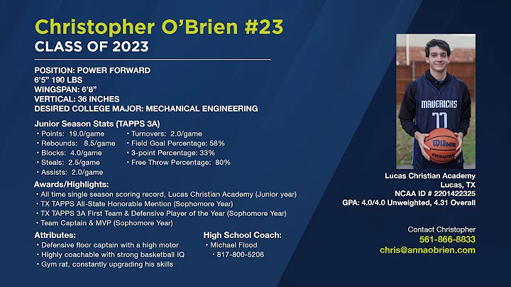 RR Christopher O'Brien Basketball - Class of 2023