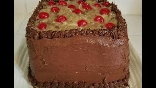 German chocolate cake (three layers with coconut caramel pecan filling
& icing)