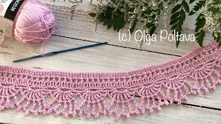 How to Crochet Lace Edging, Crochet Video Tutorial by Olga Poltava 1,541 views 2 weeks ago 13 minutes, 28 seconds