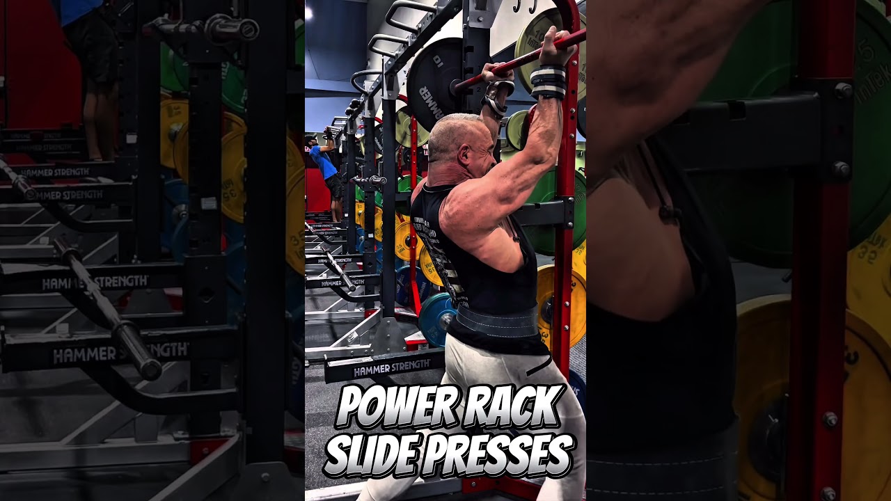 POWER RACK SLIDE PRESSES FOR FRONT DELTS #workout #motivation #muscle #workouttips #SHOULDERS