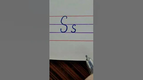 How to write in 4-line English notebook..write letter 'S' capital and small