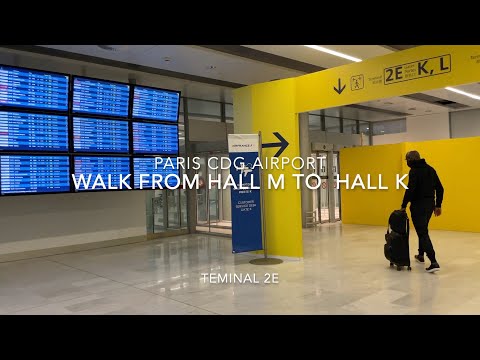 Walk from Terminal 2E Hall M to Hall K at Paris' CDG Airport Air France Connections in Transit