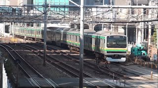 【JR東】湘南新宿ライン 特別快速小田原行 四反道跨線人道橋 Japan Tokyo JR Shonan-Shinjuku Line Trains