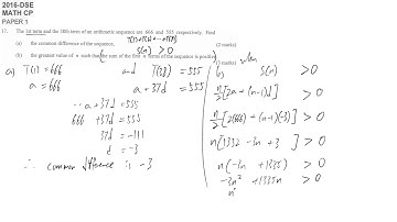 DSE maths core 2016 paper1 #17 AS and GS