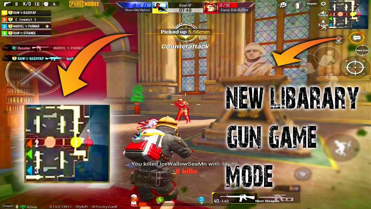PUBG MOBILE LIBRARY MAP GUN GAME MODE GAMEPLAY | LIBRARY TDM MAP WITH GUN GAME MODE