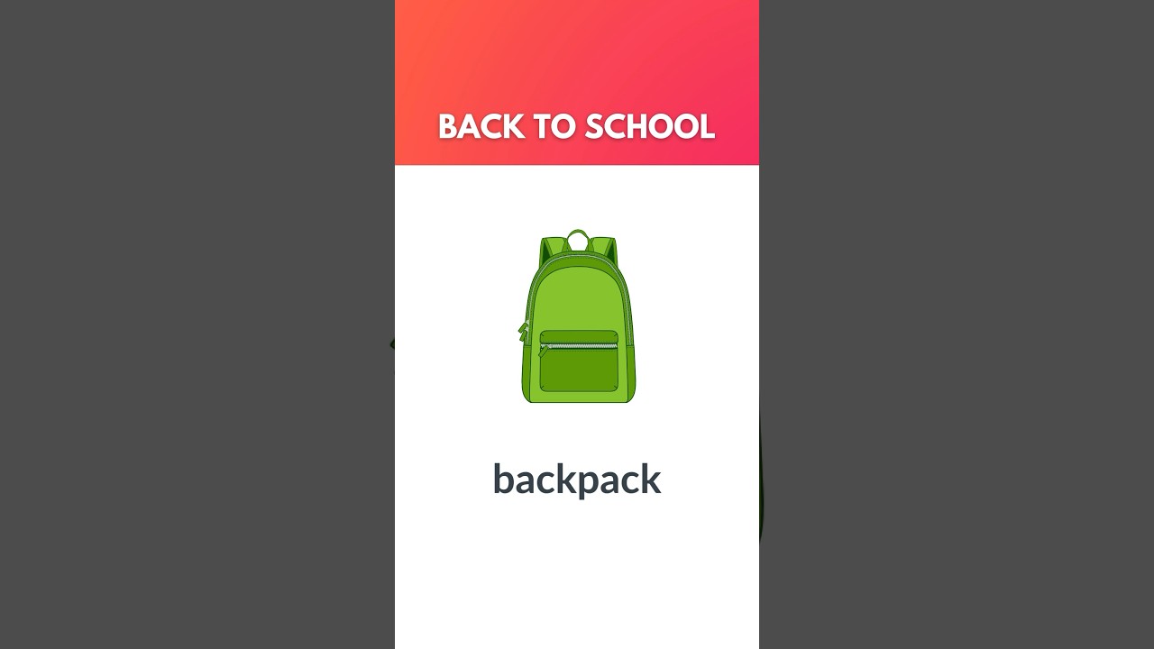 Back to School Word List - Learn English Vocabulary