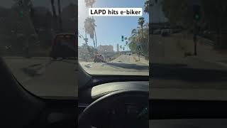 LAPD hits e-biker. Who is at fault? #accident #lapd #ebike #crash #yikes s
