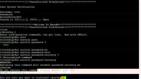 How to disabling password recovery in Cisco IOS wmv