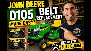 John Deere D105 Belt Replacement Made EASY! | Deck & Drive Belt Step-by-Step Guide
