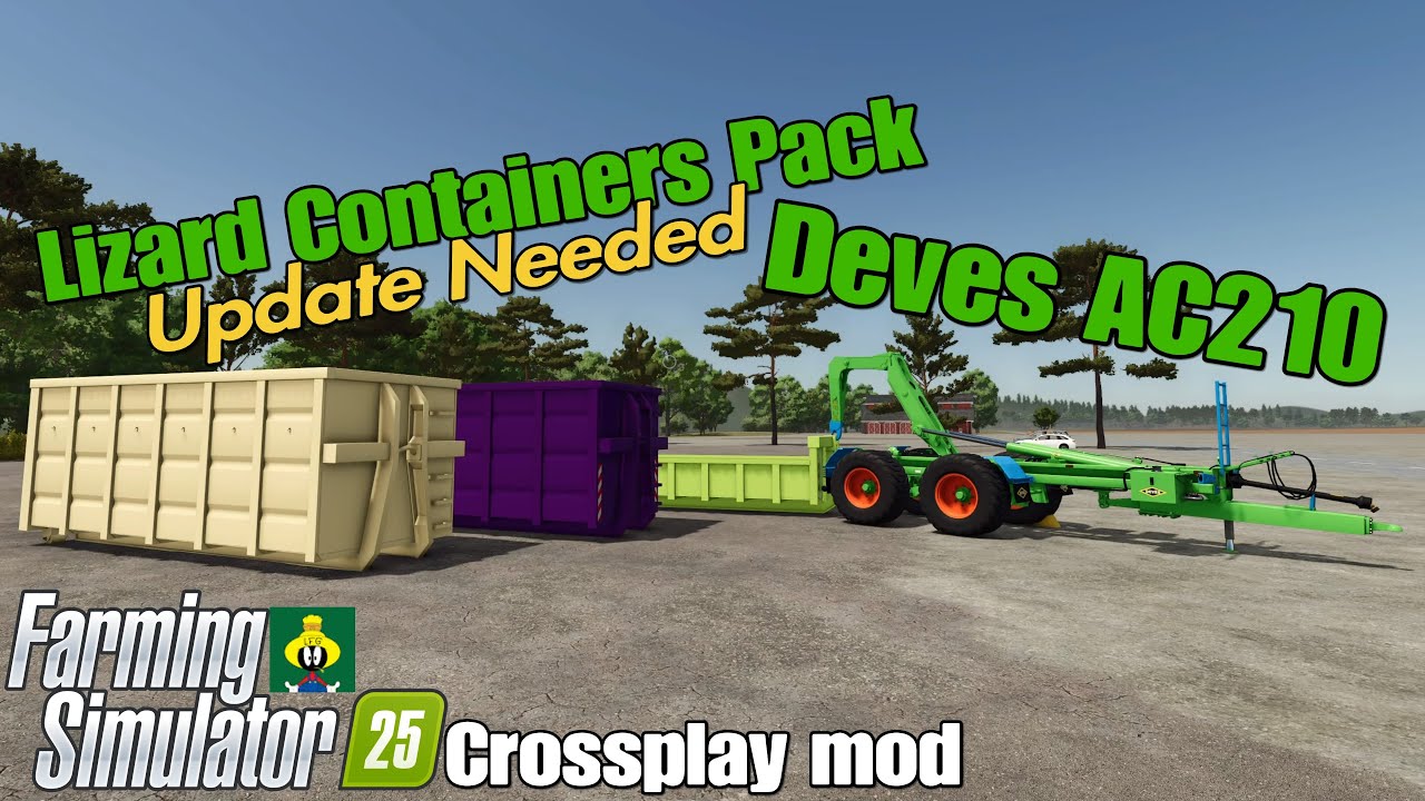 Lizard Containers Pack / Devès AC210 / FS25 crossplay mod