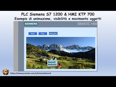 TIA PORTAL HMI KTP 700 semplice esempio di animazione, visibilità e movimento oggetti