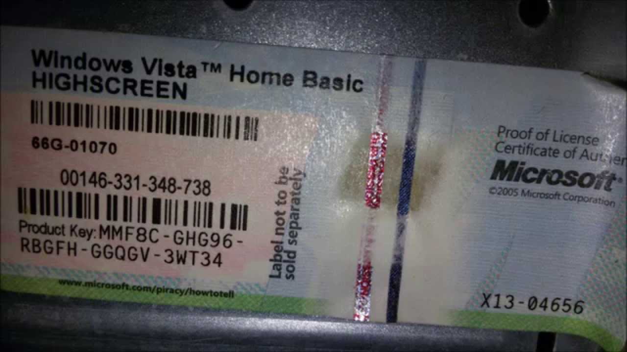 Windows Vista Home Premium Product Key